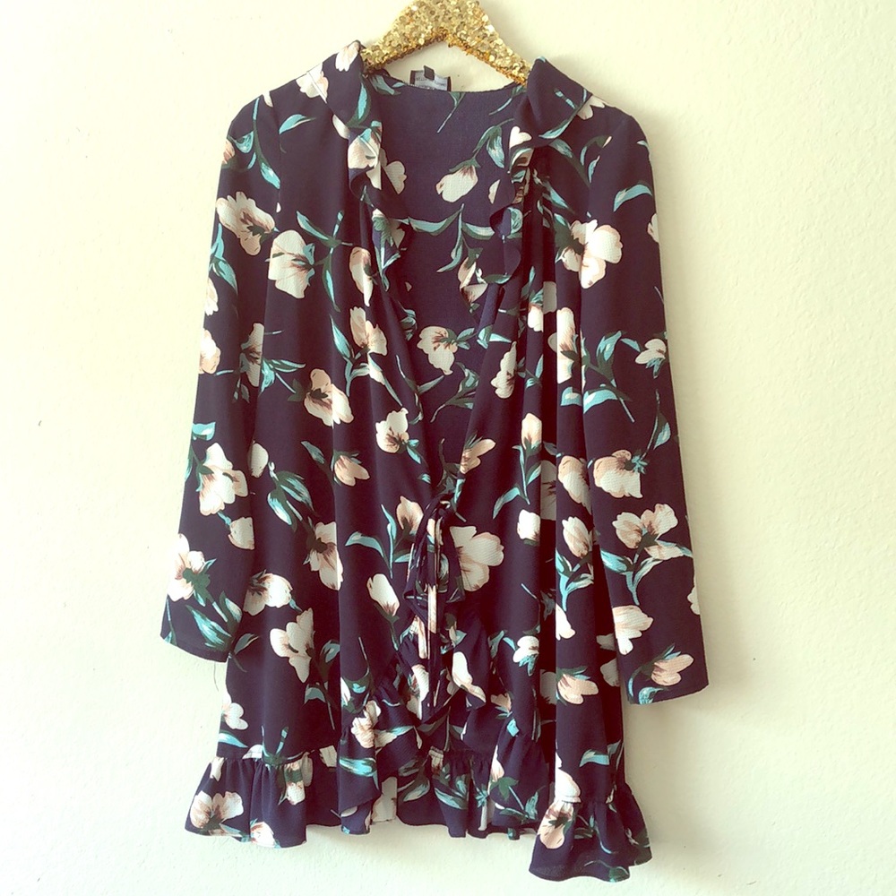 PrettyLittleThing Ruffle Wrap Dress